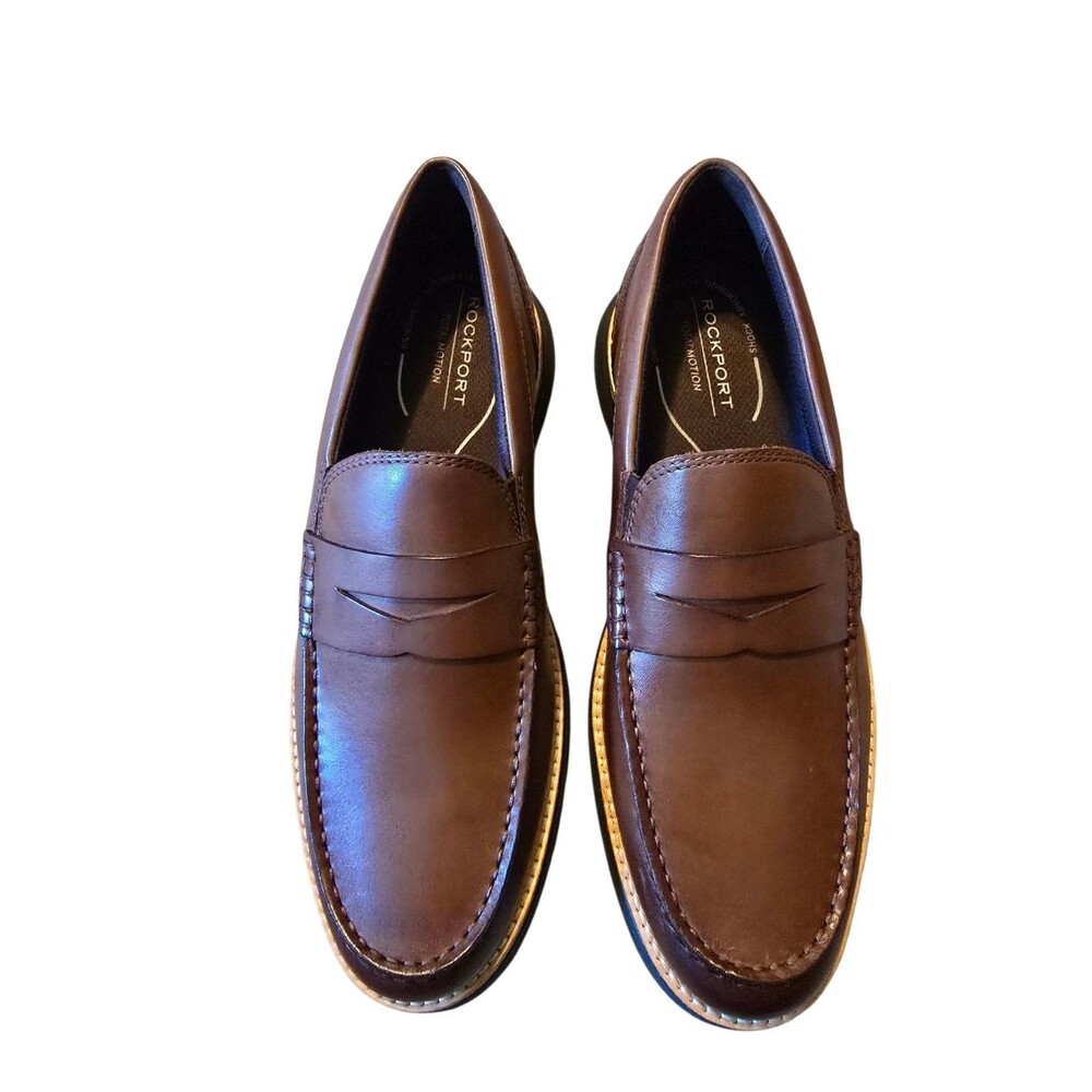 Rockport Total Motion Cadwyn Men's Leather Slip-On Loafer Brown 8.5M